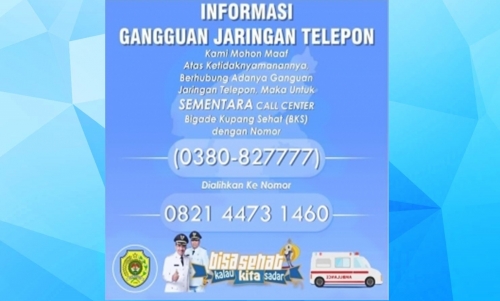 Pengalihan Sementara Call Center BKS (Brigadir Kupang Sehat)