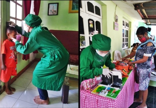 Pelayanan Kesehatan yang diberikan petugas melalui kegiatan posyandu, antara lain pengukuran tinggi/panjang badan dan penimbangan berat badan